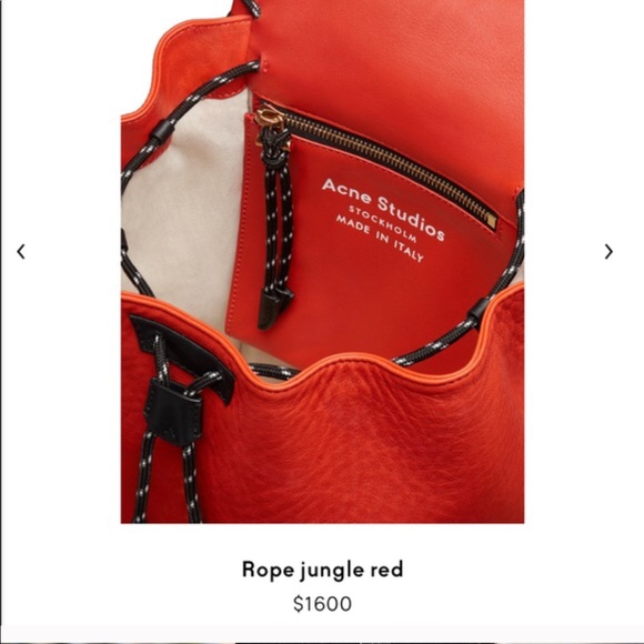 Acne Rope Backpack red leather - Picture 3 of 12